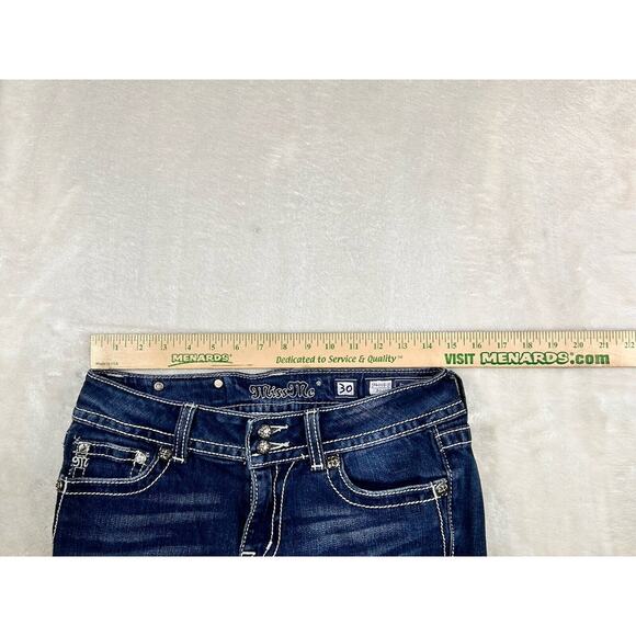 Miss Me Jeans Size 30 Slim Boot Bling Embroidered Distressed - Picture 5 of 9